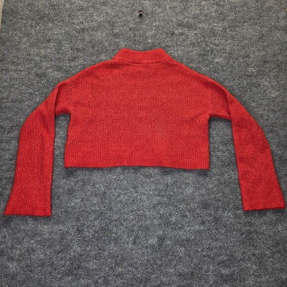 H&M Divided Sweater Womens XS Cropped Rib Knit Long Sleeve Mock Neck Pullover - Picture 4 of 6